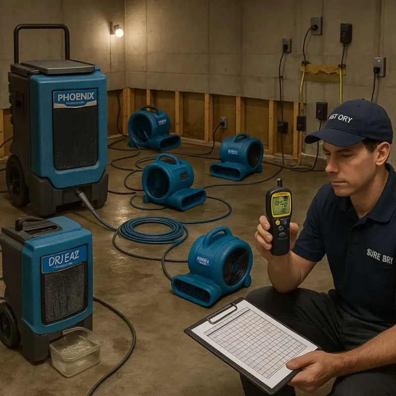 Structural Drying and Dehumidification process in Byron, IL
